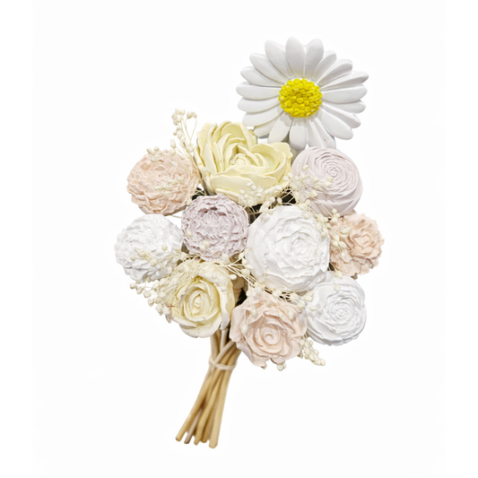 Bouquet diffuseur #01 Blanc, pêche, jaune, marron pastel