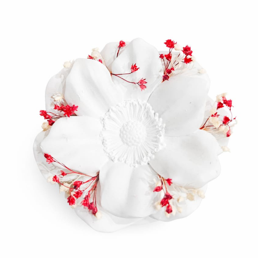 Boite Fleur parfumable #04 Blanche et jaune pastel