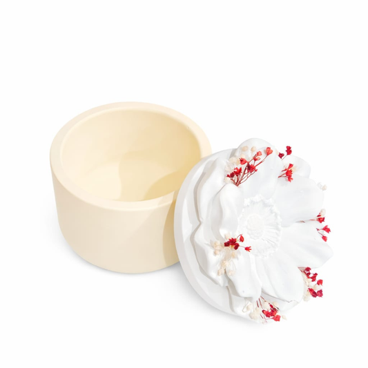 Boite Fleur parfumable #04 Blanche et jaune pastel
