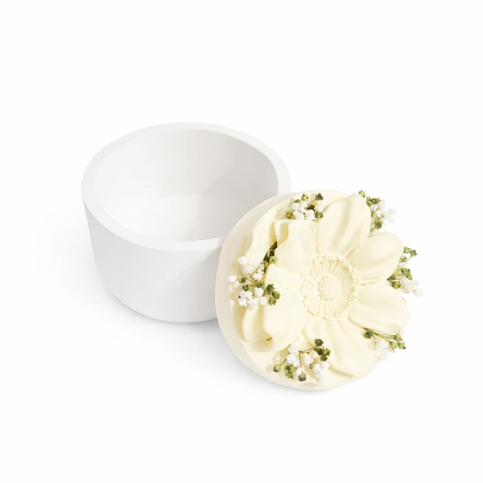 Boite Fleur parfumable #02 Jaune pastel