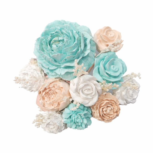 Bouquet diffuseur #08 Blanc, pêche, vert d'eau