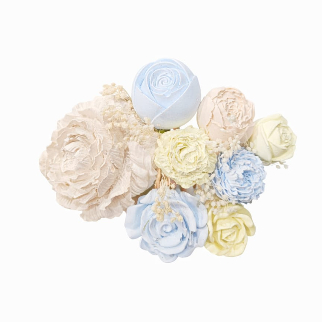 Bouquet diffuseur #04 Pêche, bleu, jaune