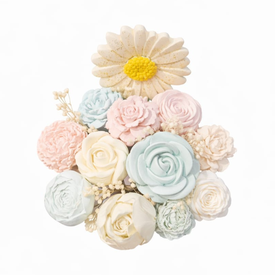 Bouquet diffuseur #02 Rose, jaune, vert pastel