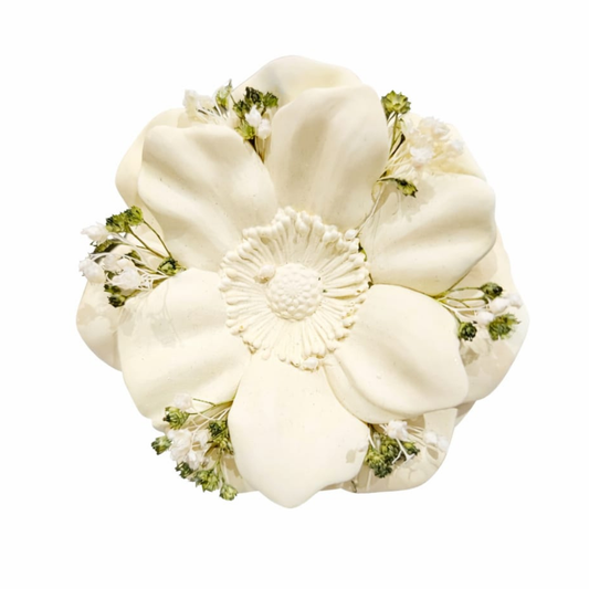 Boite Fleur parfumable #02 Jaune pastel